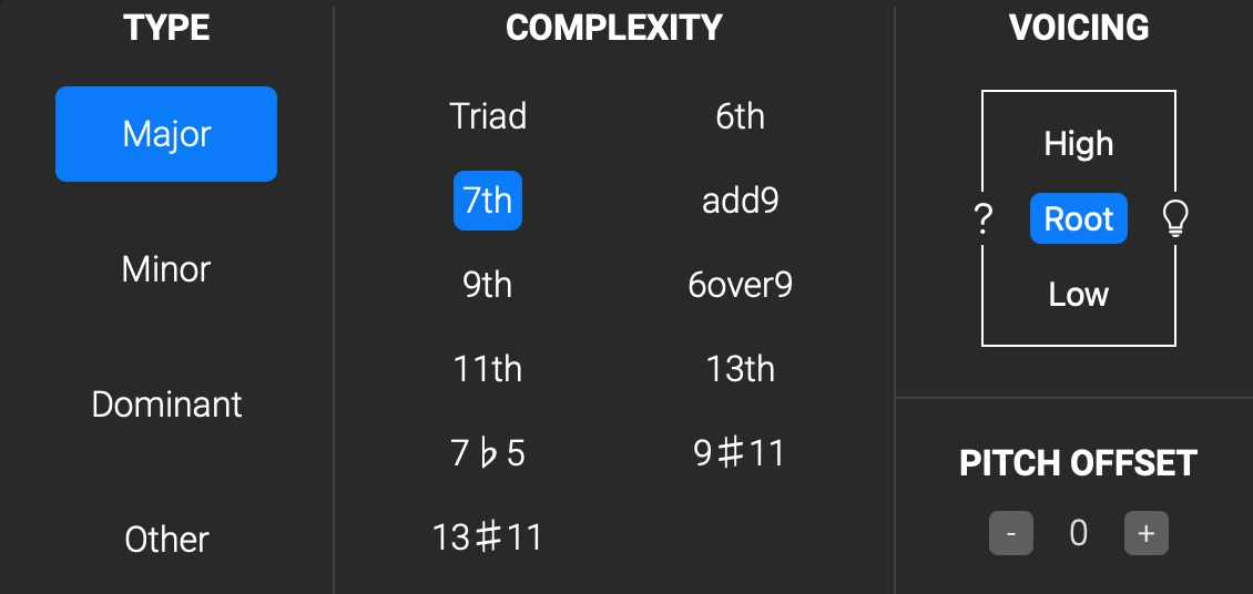 Chord-specific Controls